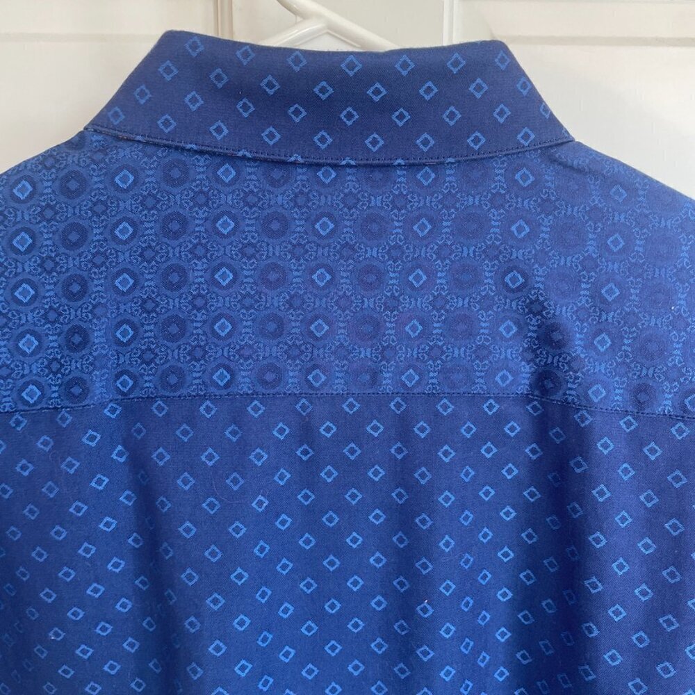 Robert Graham Men's Button Down Shirt Jacquard Blue Size L Long Sleeve - Picture 14 of 15